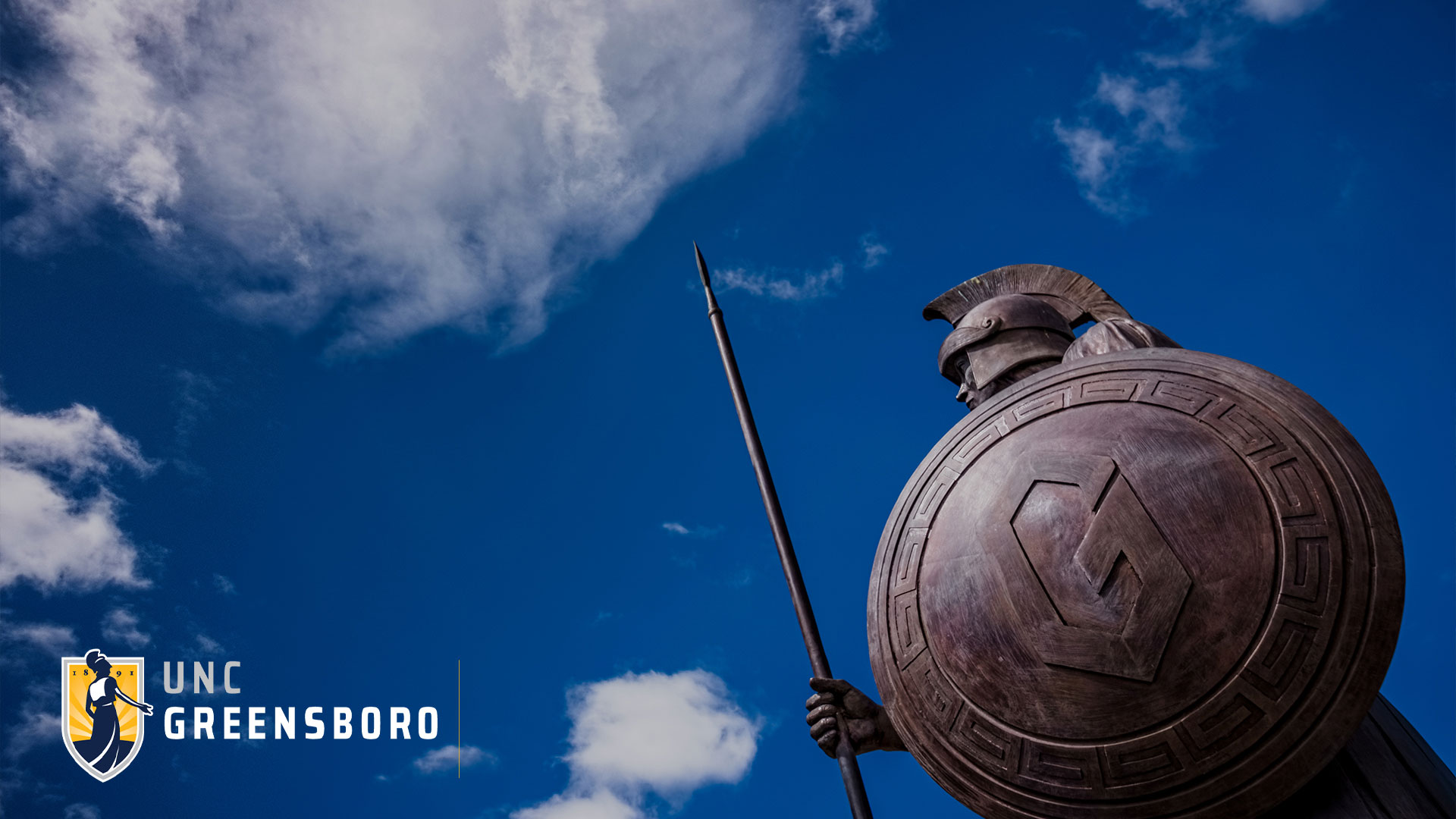 Image of the UNCG Spartan statue. 
